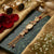 Vintage Champagne Oval Floral Meenakari Watch – Royal Gold Hand-Painted Jewelry Bracelet Watch