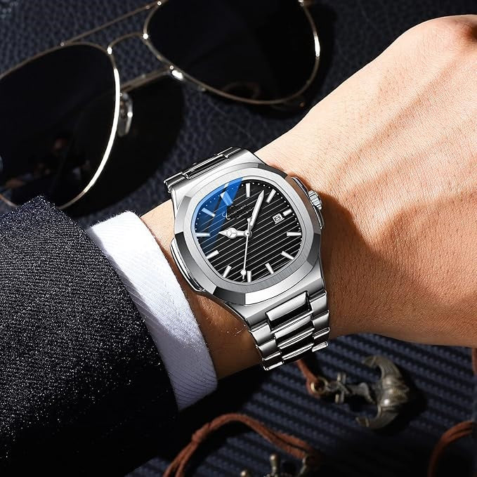 Boys Watch with Date Display – Premium Stainless Steel Black Dial