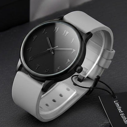 Matte Black Arabic Numeral Watch - Stealth Grey Edition