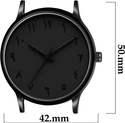 Matte Black Arabic Numeral Watch - Stealth Grey Edition